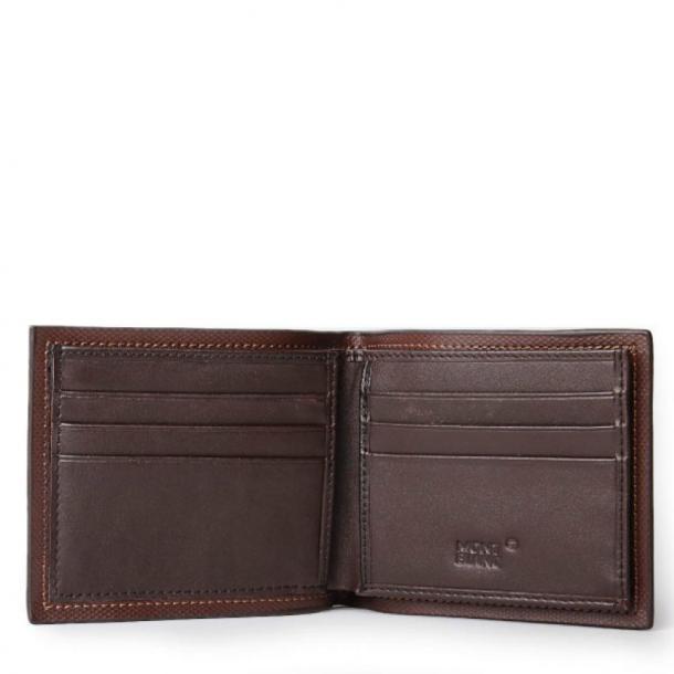 MONTBLANC TEXTURED WITH LOGO WALLET BROWN 8103